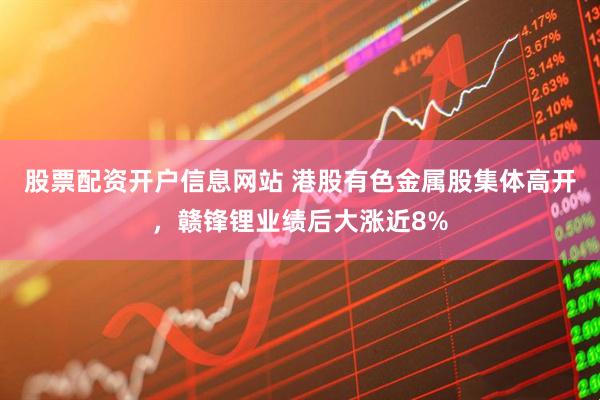 股票配资开户信息网站 港股有色金属股集体高开，赣锋锂业绩后大涨近8%